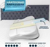 Oreiller orthopédique [Nominé au Prix de l'innovation pour l'ergonomie] Oreiller pour douleurs cervicales en mousse à mémoire de forme | Oreiller de soutien du cou ergonomique, rouleau de cou, oreiller de couchage latéral, oreillers orthopédiques cervicaux gris, boutique Naty