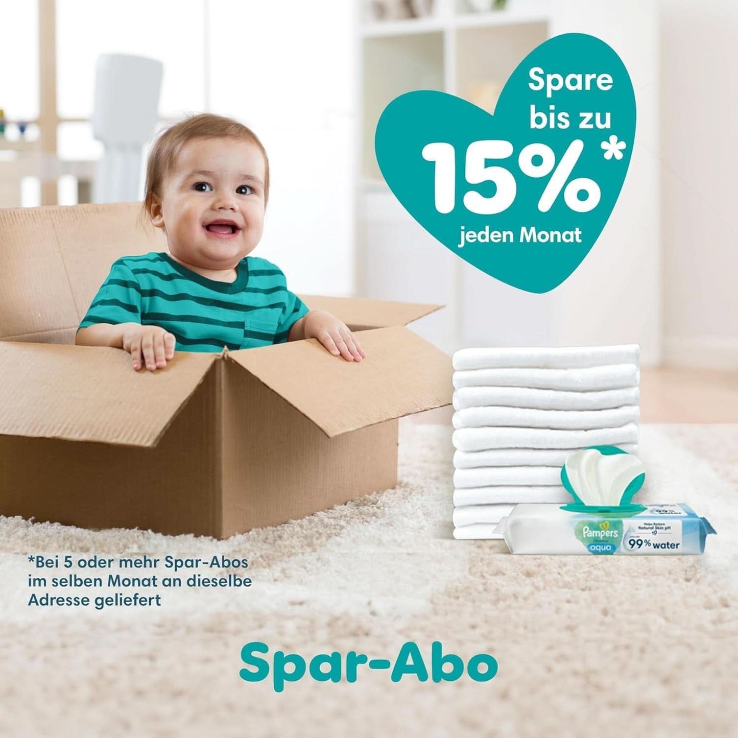 Pampers Sensitive Feuchttücher 5 Packungen Mit 52 Stück - 260 Feuchttücher, Ohne Duft, Für Eine Sanfte Und Weiche Reinigung Naty Shop