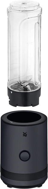 WMF Küchenminis Smoothie-To-Go, Mini batteur sur socle avec deux mixeurs/trinkbehältern 0,6L, Mixer Hochleistungsmixer 300 W, Edelstahl Matt, Schwarz Kitchen Naty Shop