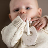 Nattou Anneau de dentition en silicone Ours en peluche Sans BPA Env. 13 cm, silicone, couleurs argile