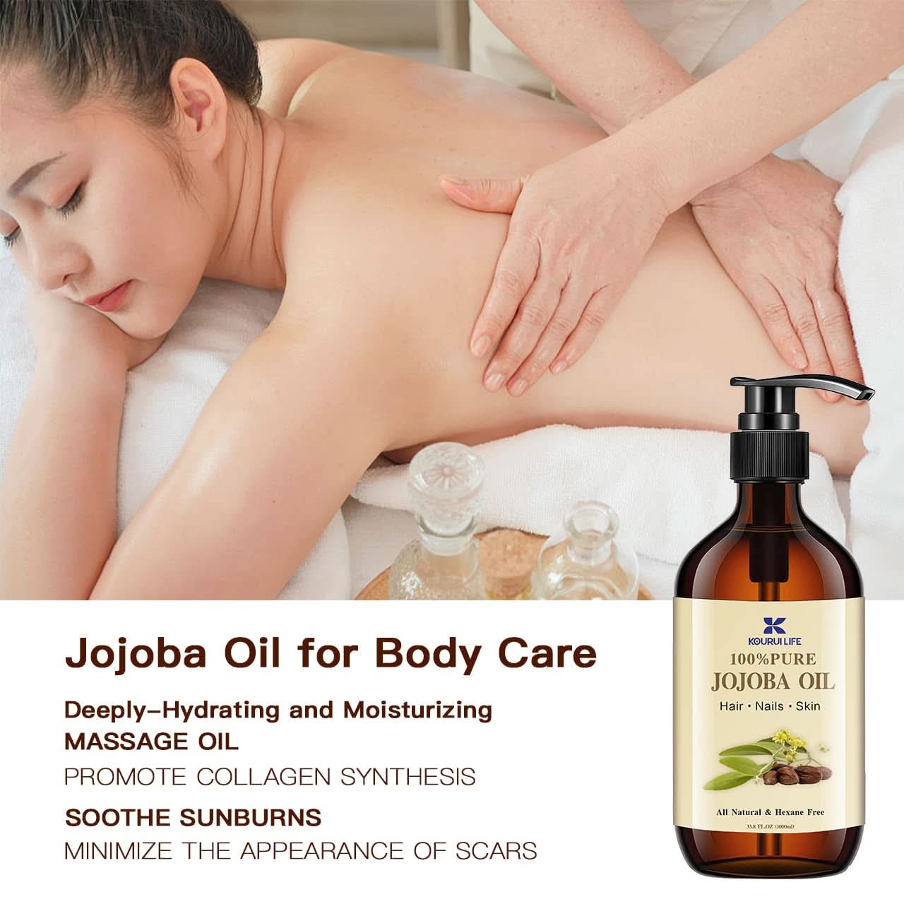Huile de jojoba bio 1 litre, 100% pure Cosmétique et Beauté Naty Shop