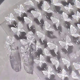 Aurora Muschel Schmetterling Nagelsticker Weiß Schmetterlinge Nail Sticker Gelee Relief Butterfly Nagelaufkleber Y2K Papillons Nagel Sticker Nägel Nageldesign Nagel Zubehör Nail Art Stickers Nailart