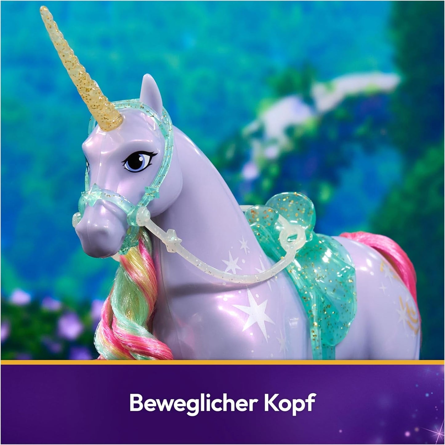 Wildstar Unicorn par Unicorn Academy - Licorne Sophia originale de 28 cm de haut de la série Netflix avec une vraie crinière et une vraie queue, une bride, une selle et une brosse amovibles, à partir de 4 ans