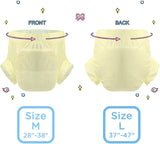 CutiePlusU Lot de 10 couches jetables pour incontinence avec boucles pour femme et homme, absorption maximale pendant la nuit – Jaune (taille moyenne 71-96 cm)