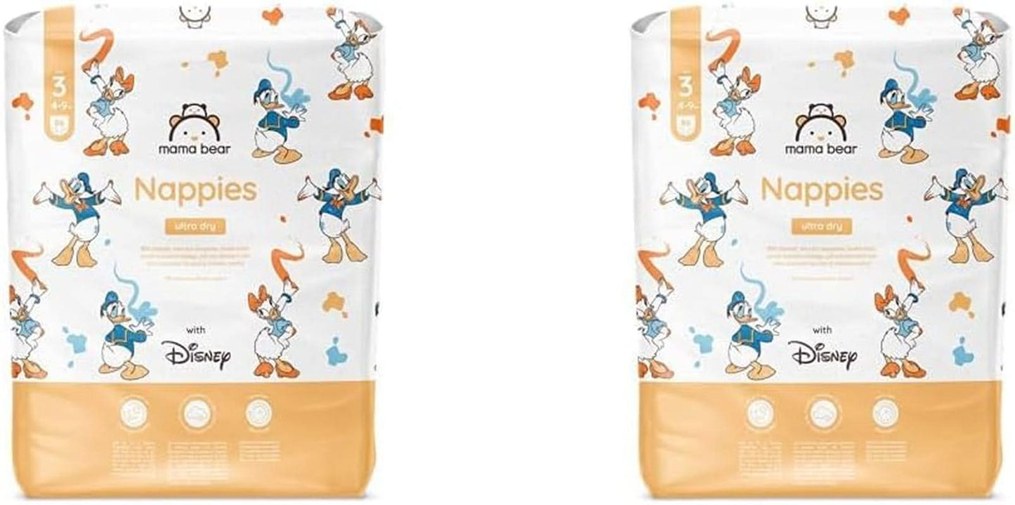 Couches Mama Bear Disney Ultra Dry taille 4 (8-14 kg), blanc, 84 pièces (1 paquet)