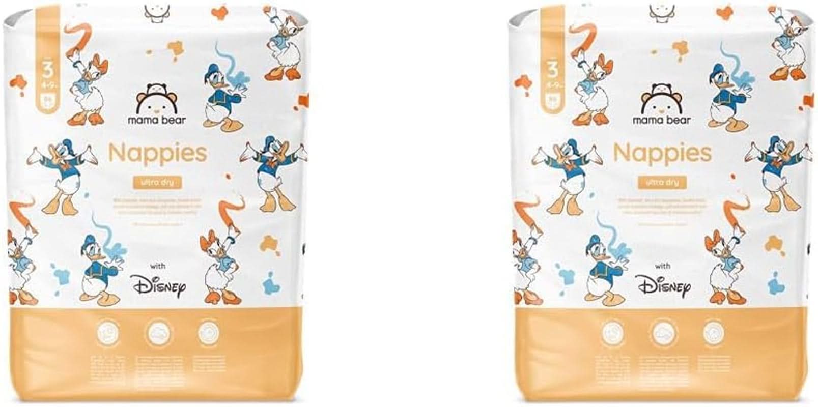 Couches Mama Bear Disney Ultra Dry taille 4 (8-14 kg), blanc, 84 pièces (1 paquet)
