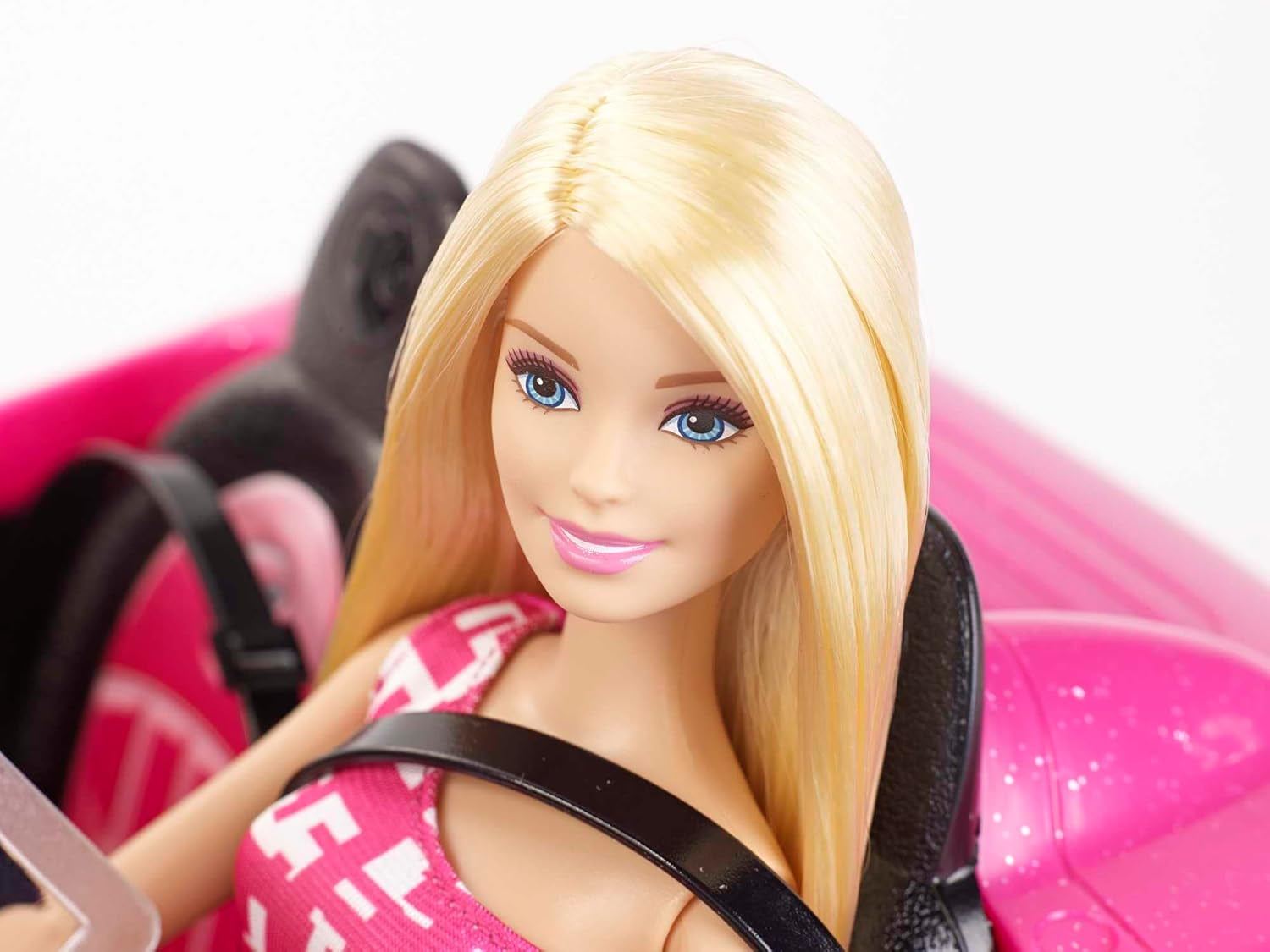 Poupée Barbie et cabriolet à paillettes roses, logo pneu réaliste, jouet 3 ans, DJR55 Naty Shop Dolls