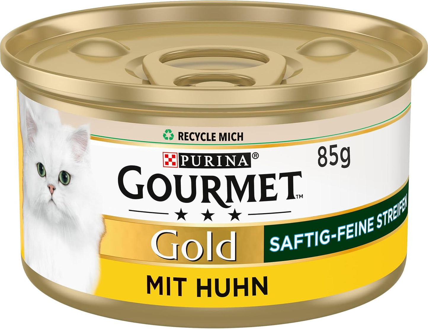 Gourmet Gold Succulent Fine Strips, Nourriture humide pour chat au poulet, paquet de 12 (12 x 85 g)