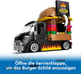 LEGO City Burger Truck - Ensemble de construction avec voiture jouet pour enfants de 5 ans, figurine et accessoires de camion de nourriture, cadeau amusant pour garçons et filles 60404 Jeux de construction Besuche den LEGO-Store