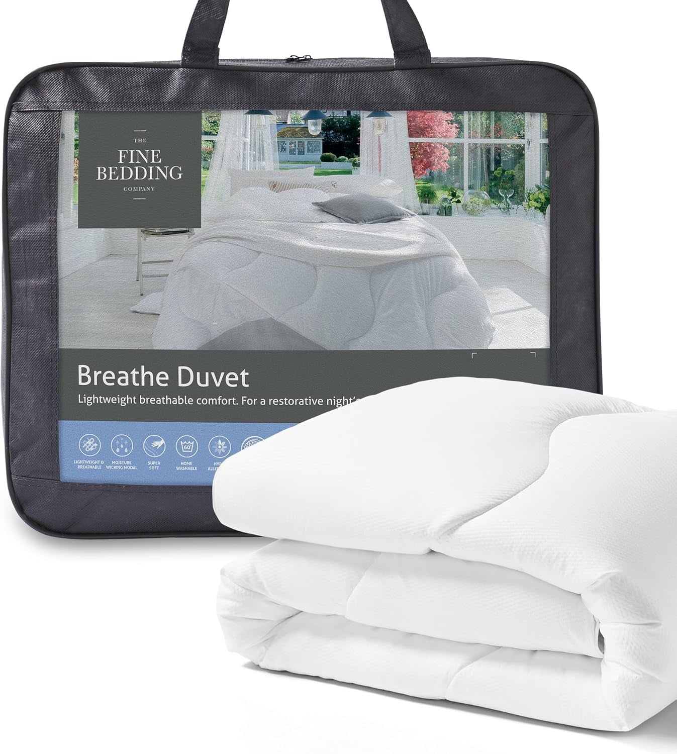 Couette respirante, 13,5 Tog, hiver, refroidissement et évacuation de l'humidité, contrôle de la température, lavable en machine, légère et hypoallergénique, lit simple Naty Shop Quilts & Quilts Winter (13,5 Tog) Lit double