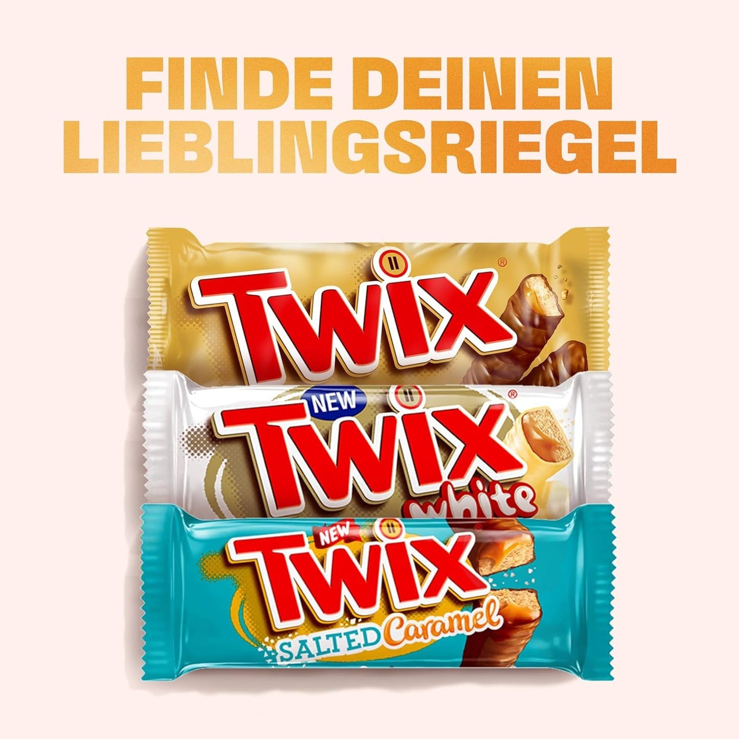 Barres de chocolat blanc Twix ; caramel, biscuits, chocolat blanc ; plusieurs paquets de chocolats ; 5 barres (5 x 46 g)