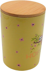 Dekohelden24 Boîte de rangement élégante en céramique/café/aliments frais/biscuit Hüftgold. La raison : paresseux. Dimensions : H/Ø 15,6 x 11 cm. Boîtes de conservation des aliments Naty Shop