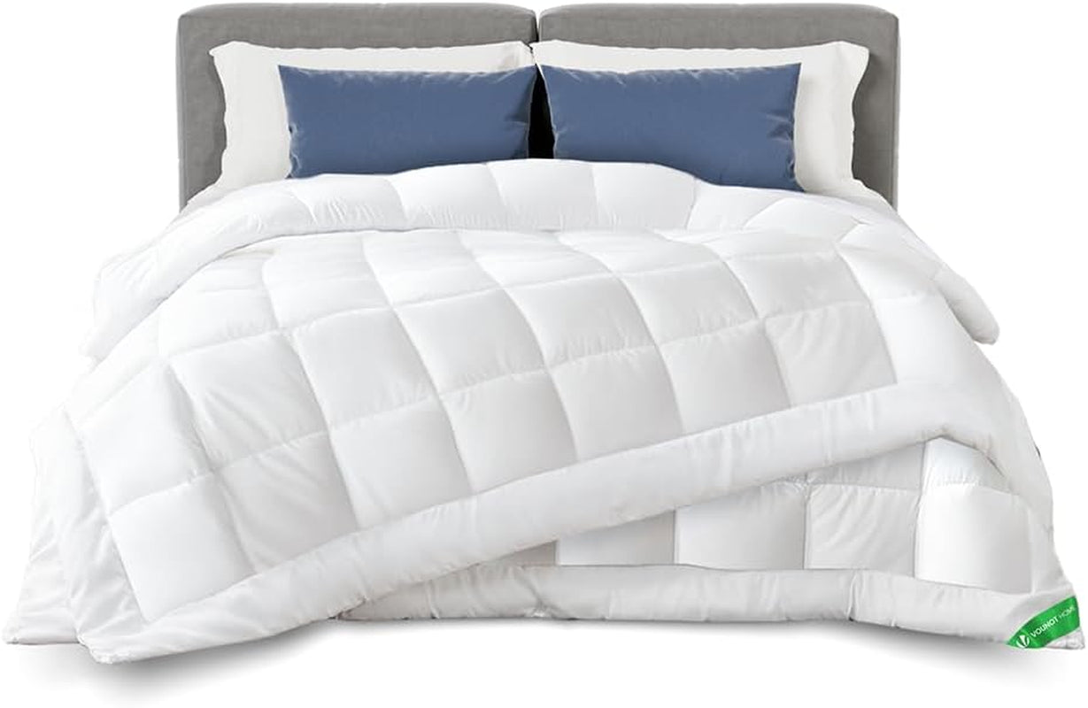 VOUNOT Couette 155X200Cm, Couette Hiver 4 Saisons Parure de 2 500GSM, composée de 2 couettes nouées ensemble Couette Adaptable été comme hiver, Norme Oeko-Tex Couettes et couettes Naty Shop Couverture 4 saisons Parure de 2 200 X 200 Cm