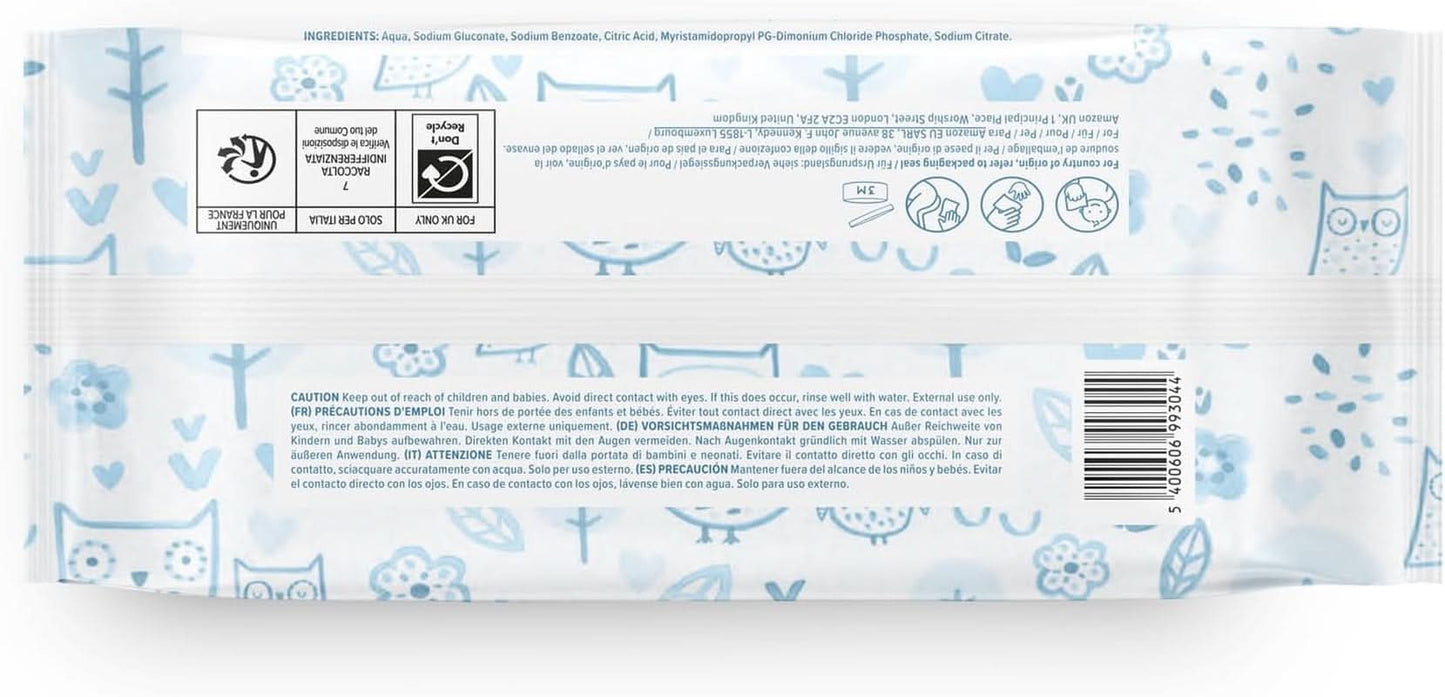 Mama Bear Lingettes ultra sensibles pour bébé sans parfum 1008 unités (18 paquets de 60) Naty Shop