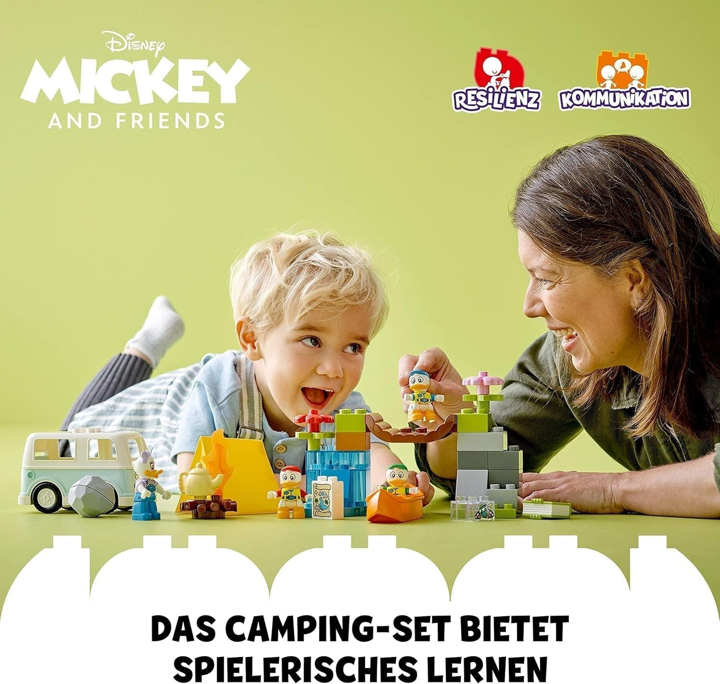 LEGO 10997 DUPLO Disney Mickey et ses amis Ensemble d'aventure en camping avec camping-car, canoë et figurine Daisy Duck, jouet de construction cadeau pour les tout-petits à partir de 2 ans, ensembles de construction pour filles et garçons Besuche den LEGO-Store