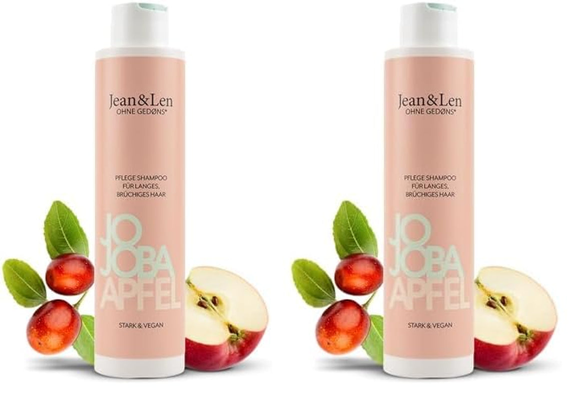 Jean & Len Care Shampoing Jojoba & Pomme, nourrit les cheveux longs et fragiles, 300 ml Douche et bain Jean & Len 2 x 300 ml