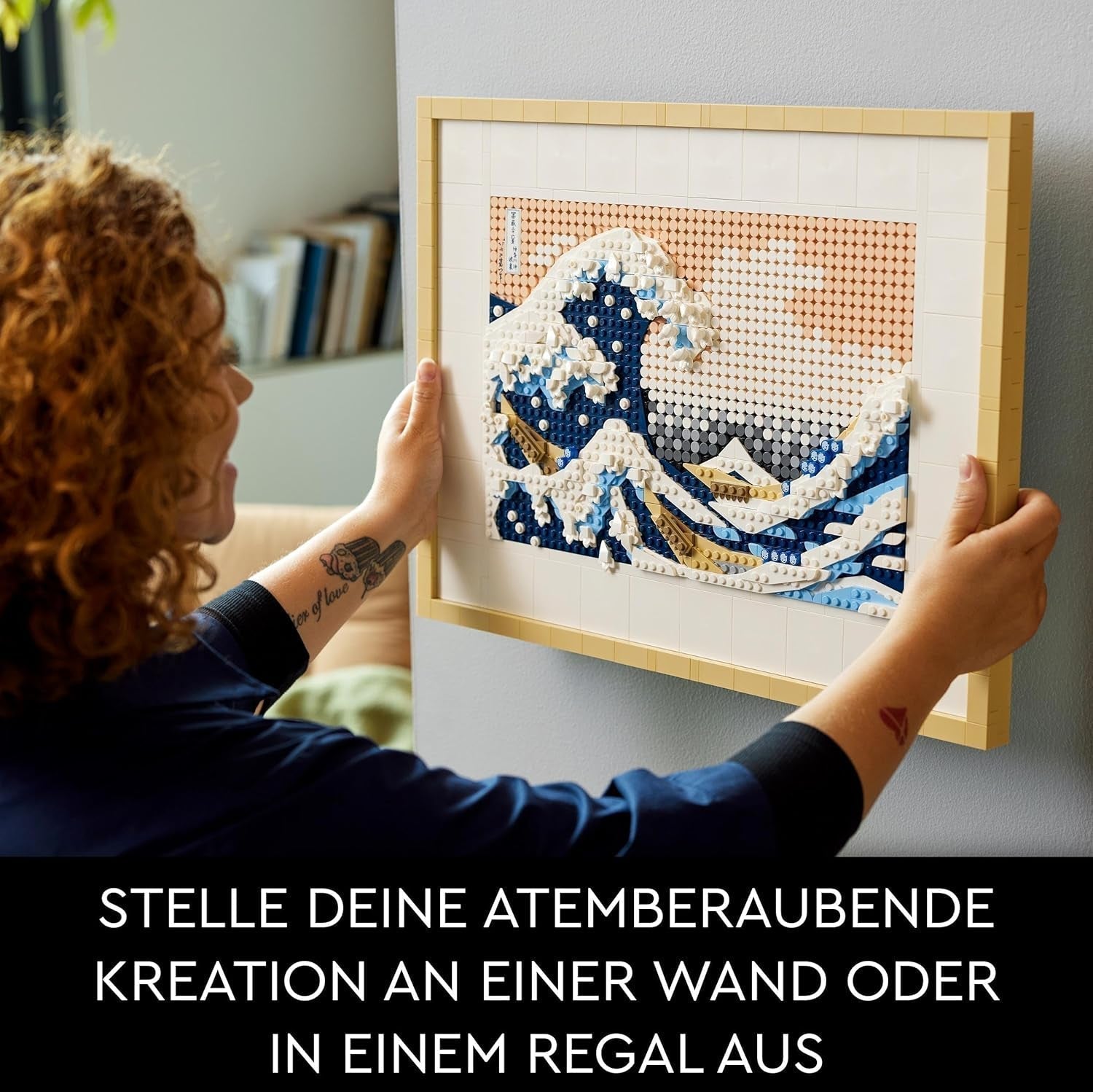LEGO 31208 Art Hokusai - La Grande Vague Décorations murales japonaises 3D Ensemble d'artisanat Toile océan encadrée Loisirs pour adultes DYI Décorations de bureau à domicile Kits de construction Besuche an LEGO-Store