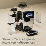 Siemens EQ900 TQ903D03 Machine à expresso automatique, contrôle par application, écran tactile intuitif, mode Barista, AromaBoost, réduction du bruit, broyeur Premium, nettoyage automatique à la vapeur, 1500 W, acier inoxydable