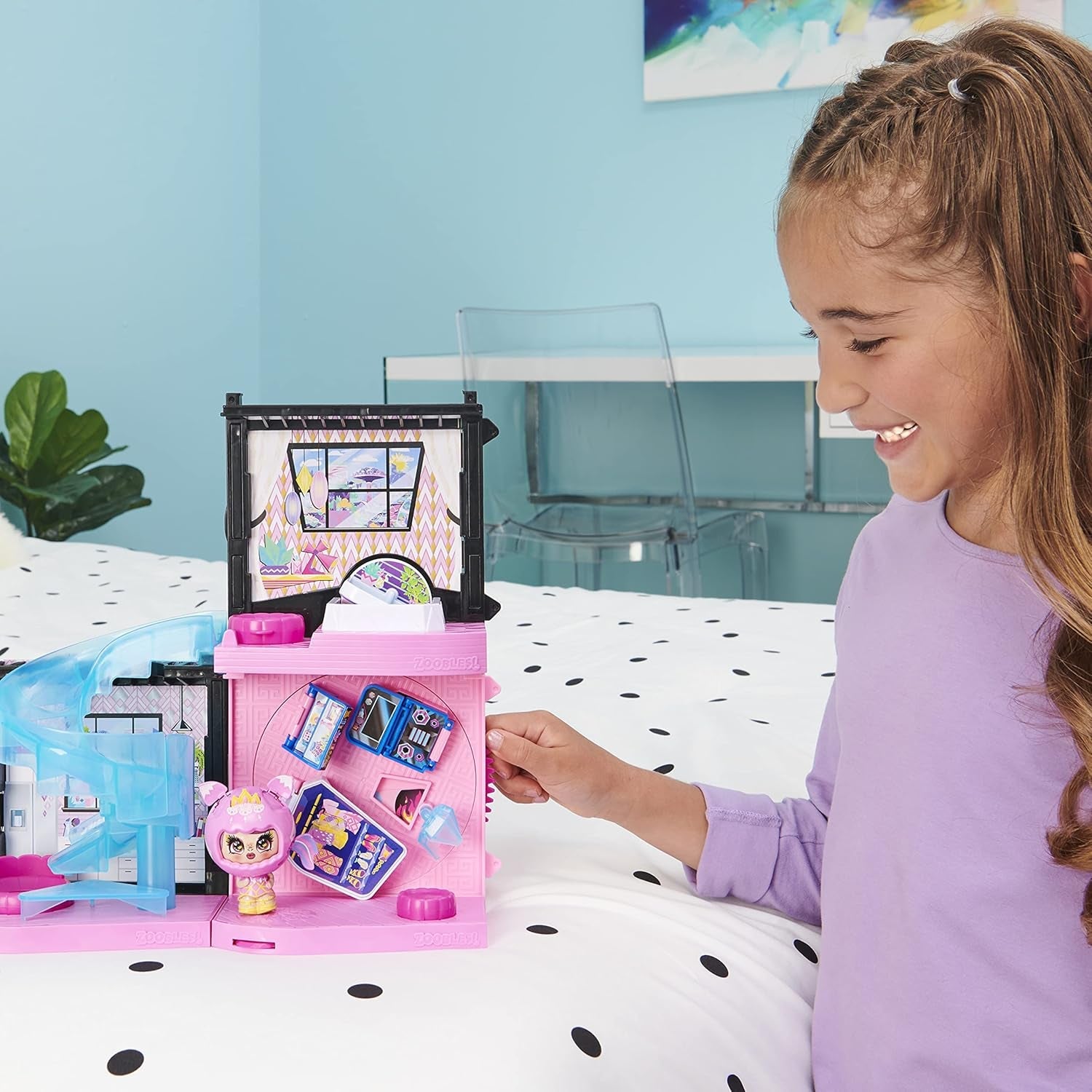 Zoobles Magic Mansion Maison de rêve transformable 6 pièces, toboggan et accessoires