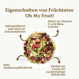 Thé aux fruits Oh My Fruit BIO 100 g (50 tasses) | Thé aux fruits en vrac avec pommes, hibiscus, framboises, oranges et feuilles de stévia REPLANTEA