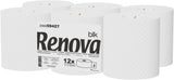 Papier toilette Renova Jumbo BLK, 12 rouleaux à 170 M, papier blanc, 2 couches