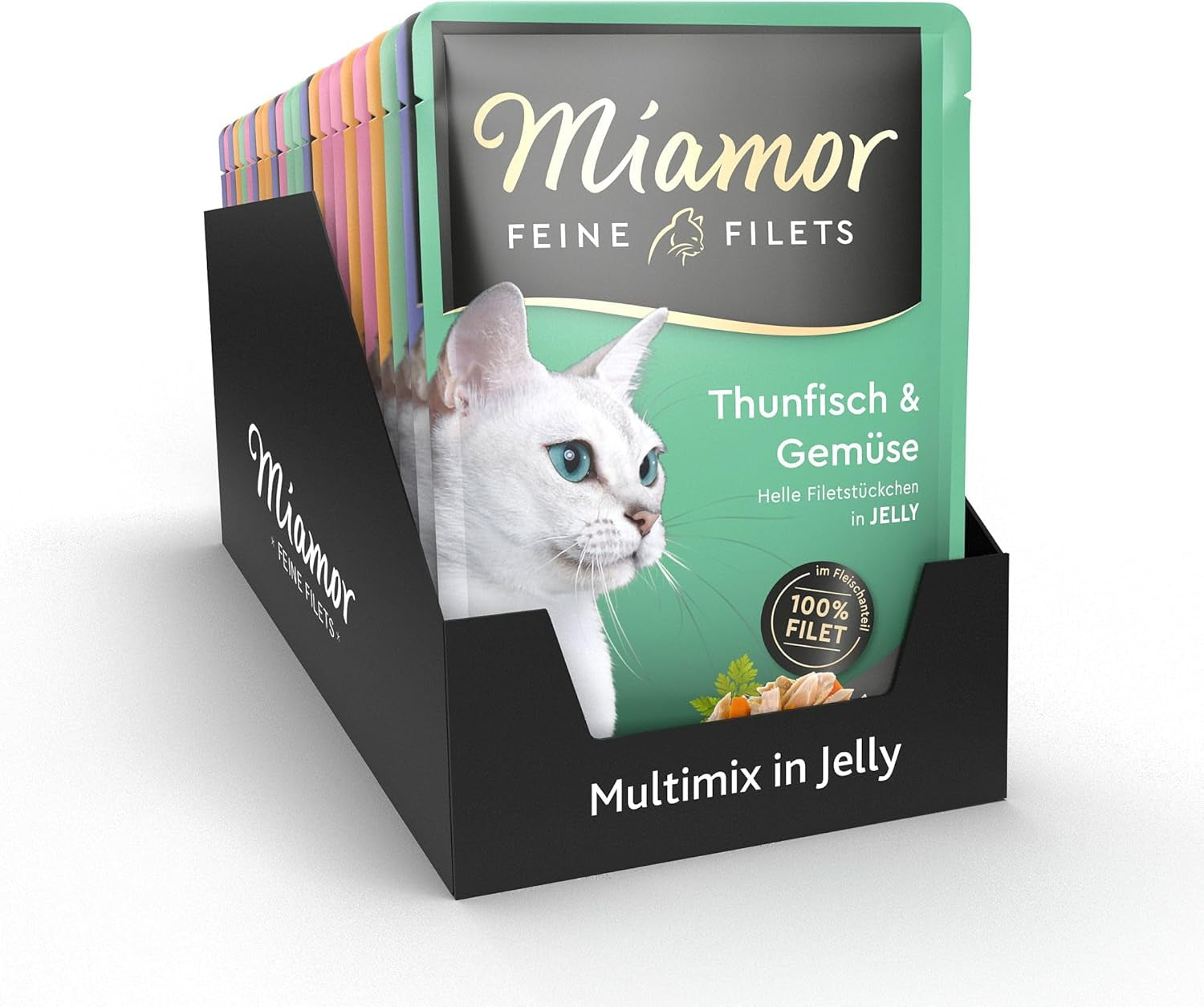- Filets fins en pack de gelée | Nourriture humide pour chat adulte avec morceaux de filet en gelée. Aliment complémentaire faible en gras dans un sachet fraîcheur, sans additifs artificiels | 24x100g