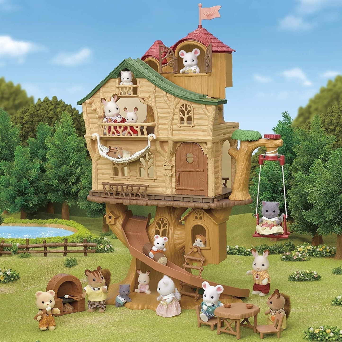 Sylvanian Families 5494 Adventure Tree House - Ensemble de jeu pour maison de poupée Dollhouses Naty Shop