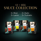 Sheba Sauce Collection Nourriture humide pour chats, sachets portionnés, emballage multiple salé, 4x12x85g