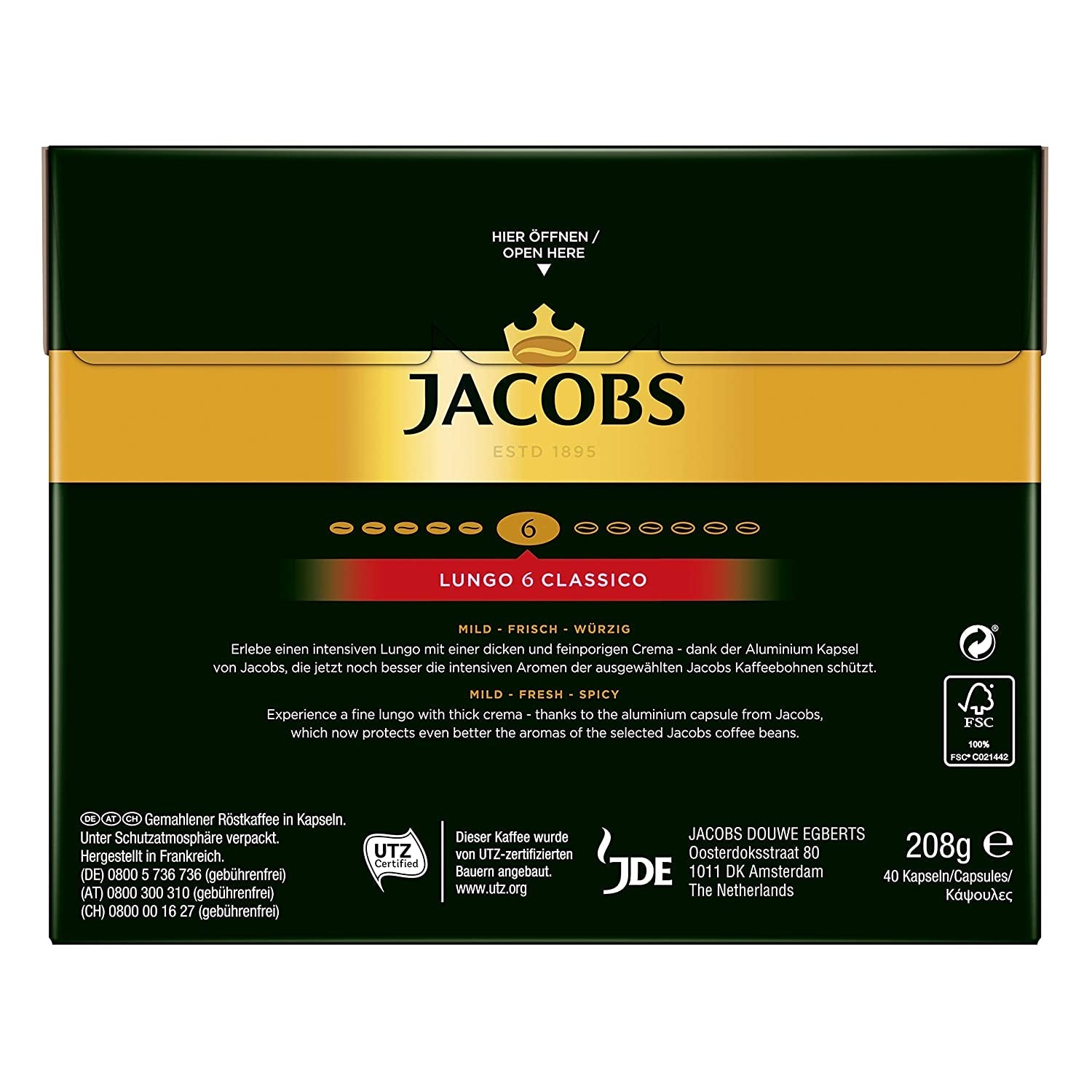 Capsules de café Lungo Classico (nur für kurze Zeit) Megapack XXL & Capsules de café Krönung Crema, 200 capsules compatibles Nespresso, 10er Pack, 10 x 20 Getränke, 1040 g