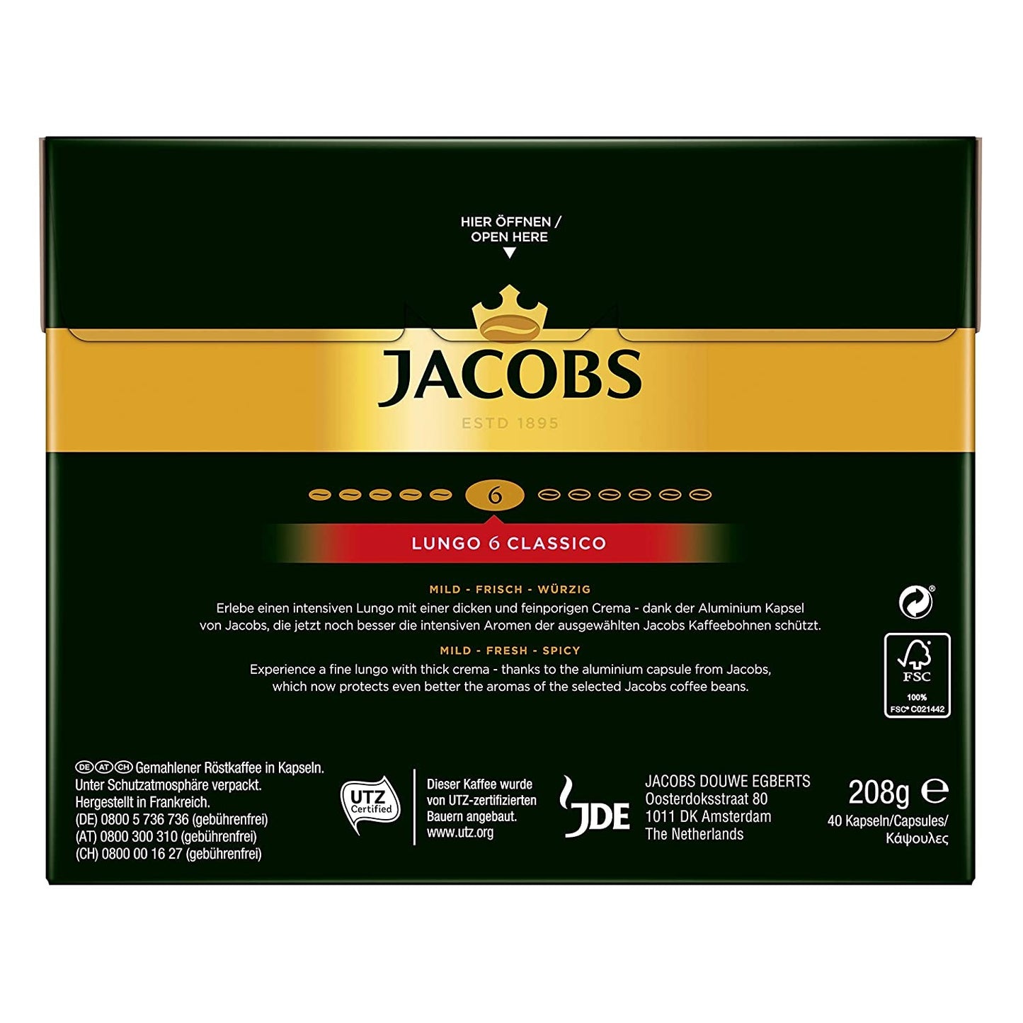 Capsules de café Lungo Classico (nur für kurze Zeit) Megapack XXL & Capsules de café Lungo Decaffeinato - Intensité 6-200 Capsules compatibles Nespresso, 10er Pack, 10 x 20 Getränke