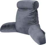 Oreiller de lecture ergonomique INFANTIA avec accoudoirs, support dorsal, grand, gris