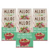 Porridge Allos non sucré aux figues et framboises | Porridge sans sucre | Muesli biologique | Muesli aux fruits | Gruau | Bouillie pour le petit déjeuner | Céréales pour le petit déjeuner | Végétalien | Paquet de 6 (6x500g)