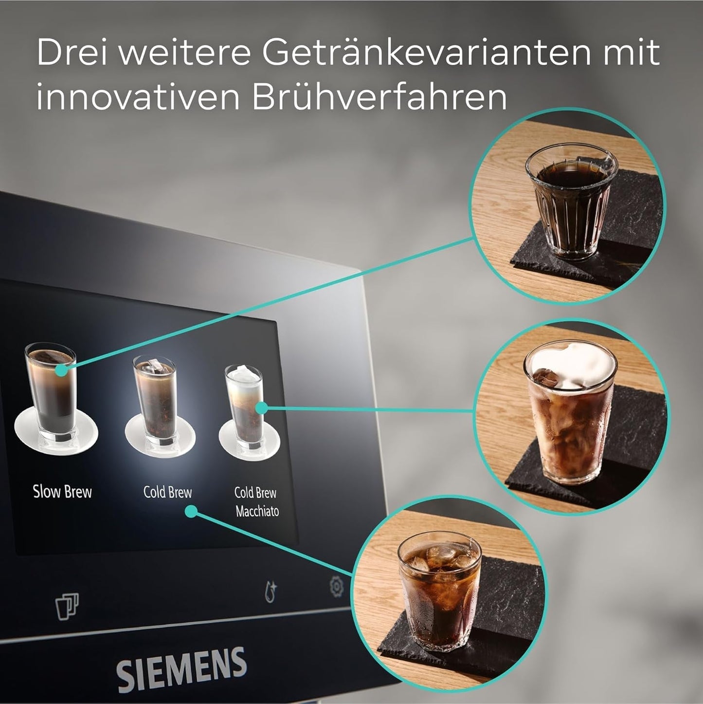 Machine à expresso entièrement automatique Siemens EQ700, grand écran TFT couleur, 36 boissons chaudes et froides, infusion froide, fonction 2 tasses, contrôle par application, système de nettoyage automatique, acier inoxydable noir, TQ717D03