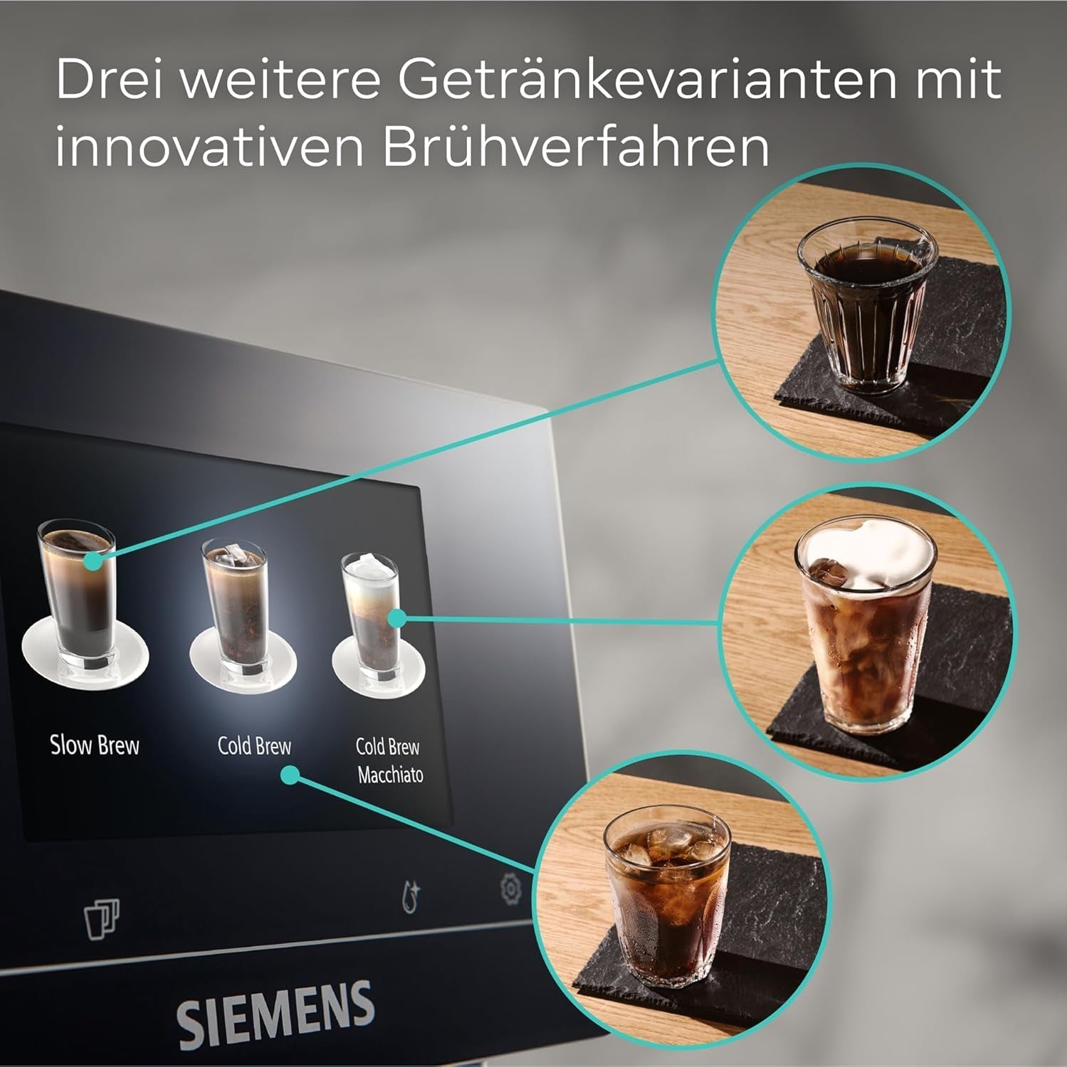 Machine à expresso entièrement automatique Siemens EQ700, grand écran TFT couleur, 36 boissons chaudes et froides, infusion froide, fonction 2 tasses, contrôle par application, système de nettoyage automatique, acier inoxydable noir, TQ717D03