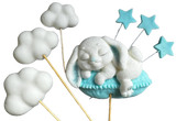 Lot de 7 décorations comestibles en sucre, Décorations Lapin en Pâte à Sucre Naty Shop