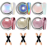 BISHENGYF Silver Chrome Nail Powder - Metal Holo Chromfarbener Nagelpuder, 1G Cromepulver Nägel Glitzer Glänzende Silver Nagelpulver Spiegeleffekt Pigment Nagelkunst, DIY-Design-Dekor Frauen Geschenk