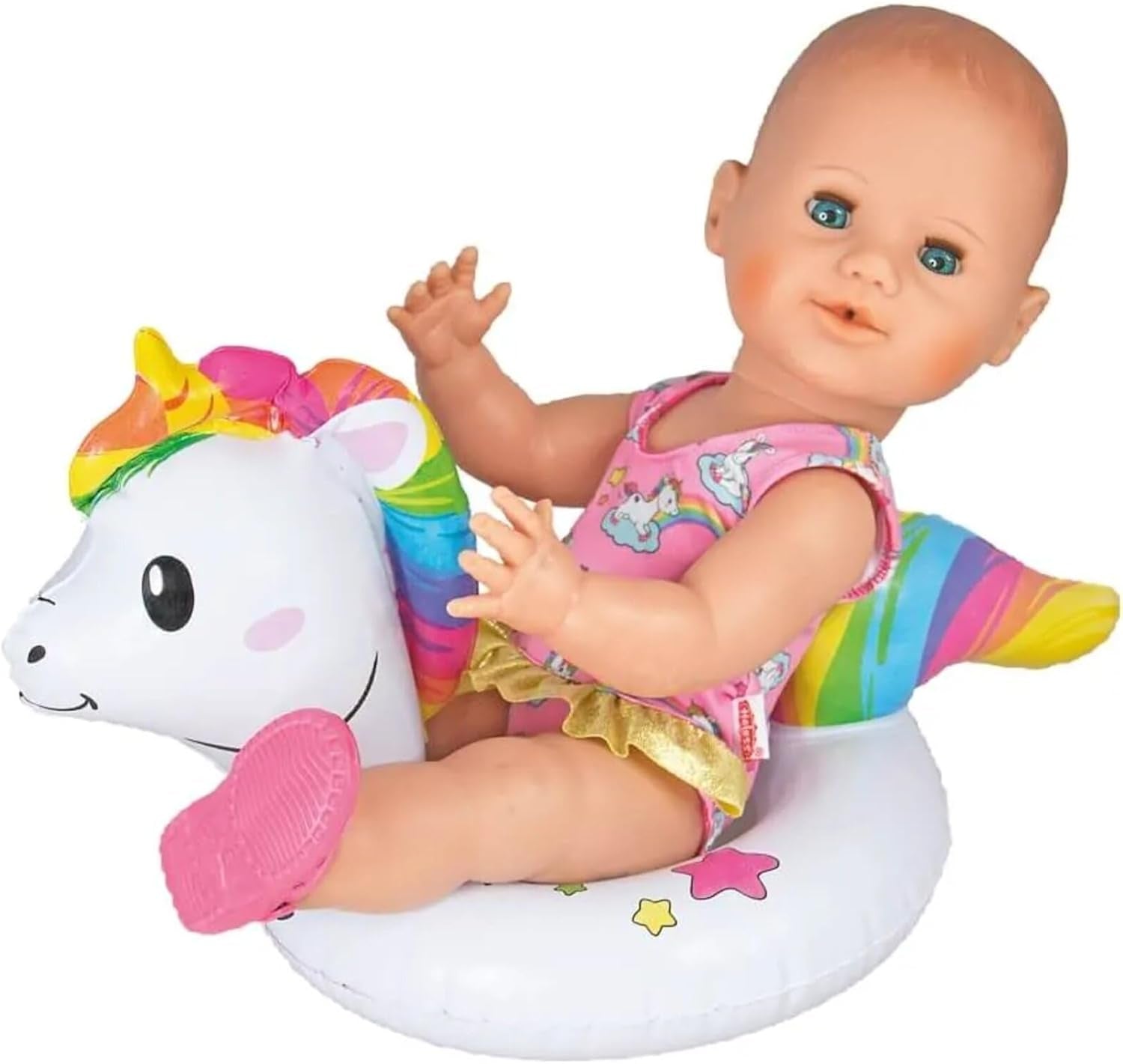 Heless 6601 - Bouée Henri Licorne pour poupées, taille 28-35 cm, pour s'amuser dans la piscine, le lac et la baignoire