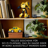 LEGO Icons Transformers Bumblebee, figurine robot à collectionner pour adultes, ensemble de construction de film pour les fans de science-fiction, peut être transformé en voiture, jouet d'aventure 10338 Ensembles de construction Besuche den LEGO-Store