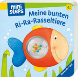 Mes animaux colorés Ri-Ra Bell - Livre de cloches pour bébé de 6 mois, Livre pour bébé, Livre de jeux : Livre de jouets pour bébé de 6 mois Naty Shop