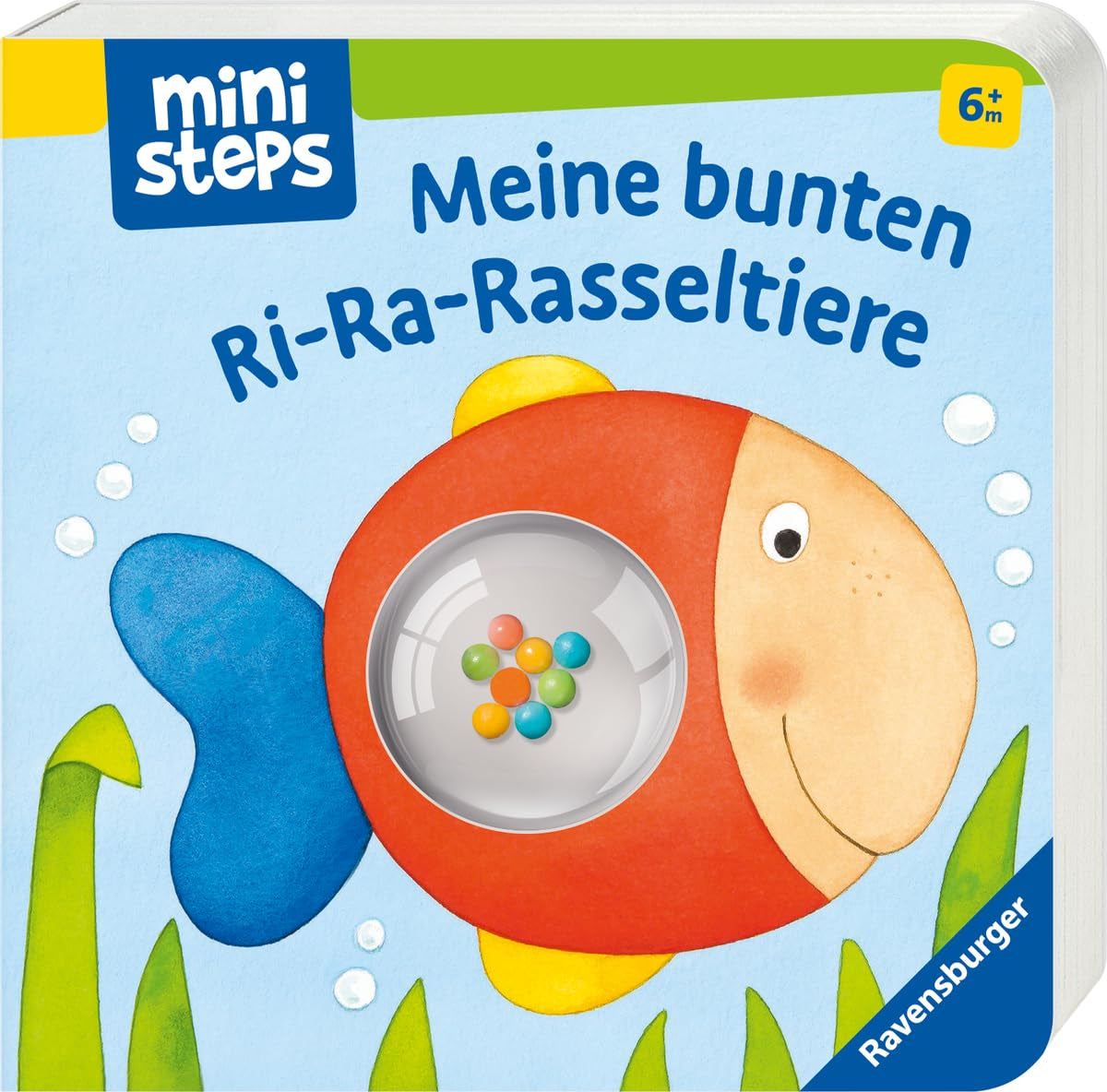 Mes animaux colorés Ri-Ra Bell - Livre de cloches pour bébé de 6 mois, Livre pour bébé, Livre de jeux : Livre de jouets pour bébé de 6 mois Naty Shop