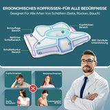 Oreiller cervical Oreiller orthopédique Oreiller en mousse à mémoire de forme Oreiller ergonomique Oreiller de soutien du cou Oreiller anti-impact latéral pour dormeurs sur le côté, le dos et le ventre Oreillers orthopédiques cervicaux blancs Naty Shop