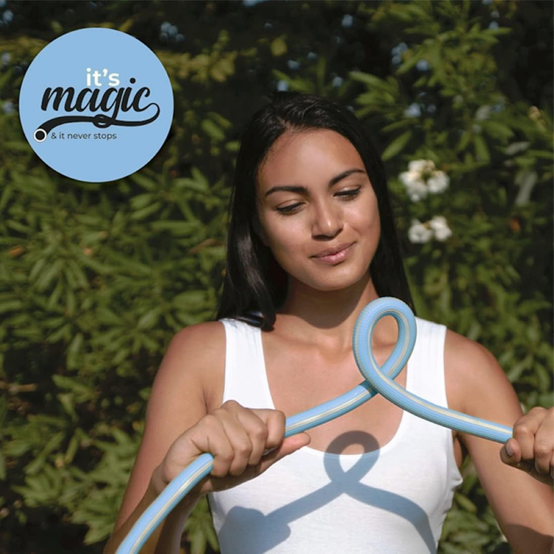 Magic Blue Tuyau d'arrosage extensible résistant aux nœuds et à la torsion de 10 mètres avec sac et buse de pulvérisation