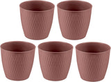 Lot de 5 pots marron diamètre 16 cm - Pots en plastique robustes - Jardinière décorative avec possibilité de drainage - Pot élégant pour l'intérieur et l'extérieur