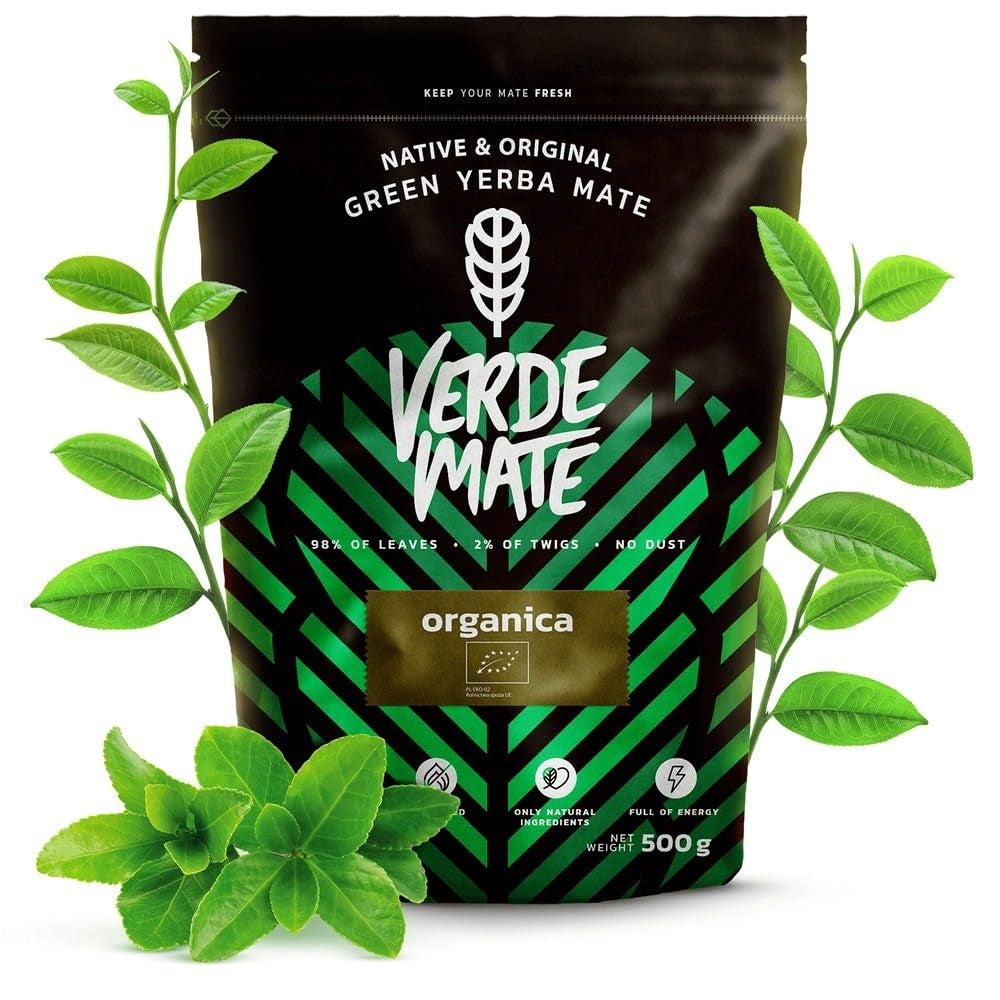 Verde Mate Green Orgánica 500 G – Yerba Mate biologique du Brésil – sans fumée et soigneusement traité 0,5 kg