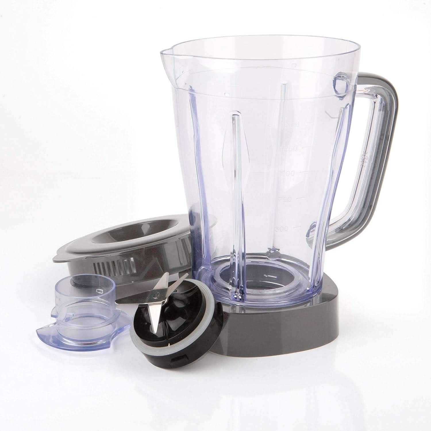 BLACK+DECKER Batteur sur socle | 500W | 2 vitesses | Fonction d'impulsion | Tapis Glask | 1,5L | Edelstahlmesser Mit 4 Klingen | Herausnehmbar Und Leicht Zu Reinigen | Cuisine Weiß Und Grau Naty Shop