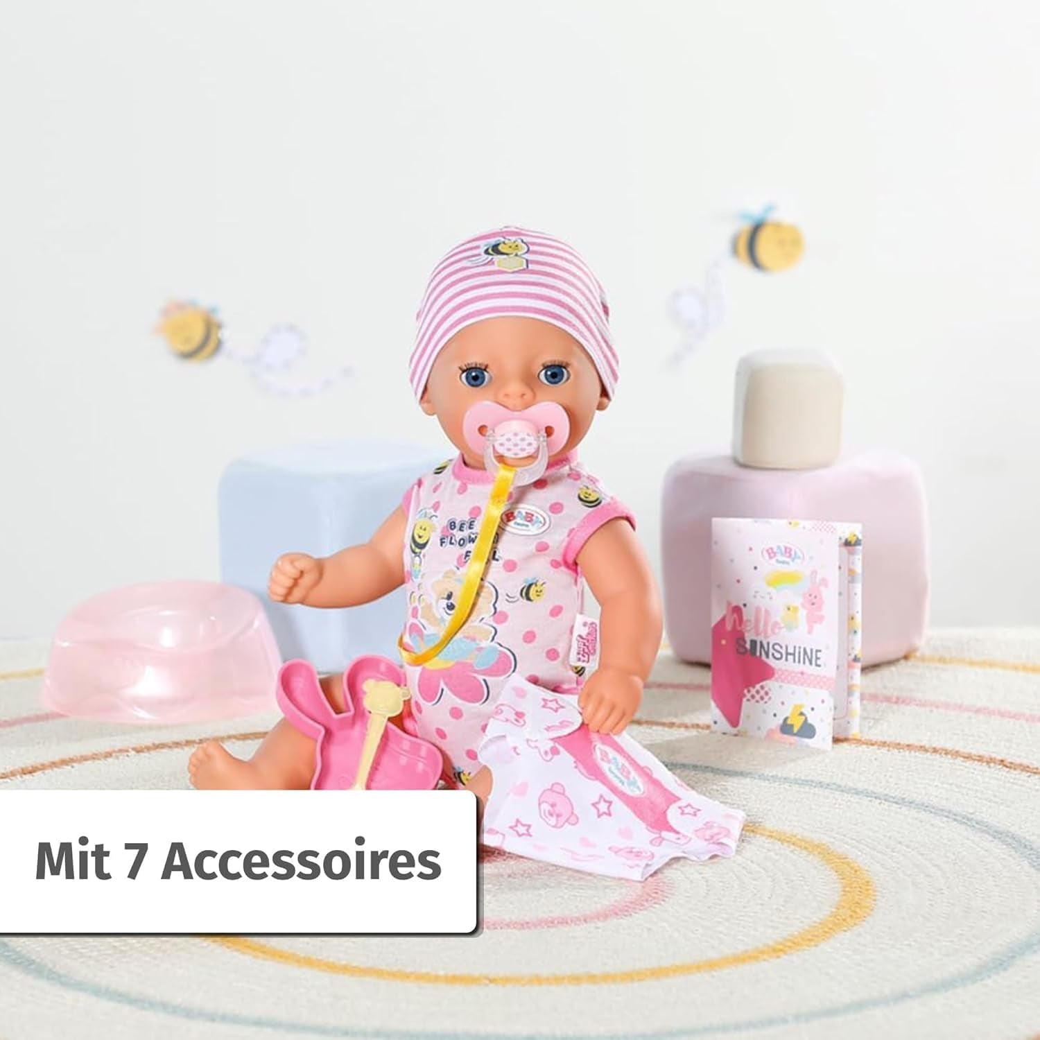 BABY Born Lena (fille) 36 cm, poupée avec 7 fonctions pour enfants à partir de 1 an, fonctionne sans pile, grande poupée 36 cm, 834596 Zapf Creation, poupées roses Naty Shop