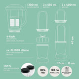 Gourmetmaxx Mr Magic Blender, Smoothie Maker avec pack d'accessoires Xxl Naty Shop