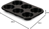 , Forme 6 muffins 18,5x27cm, noir Moules et plaques à pâtisserie Naty Shop