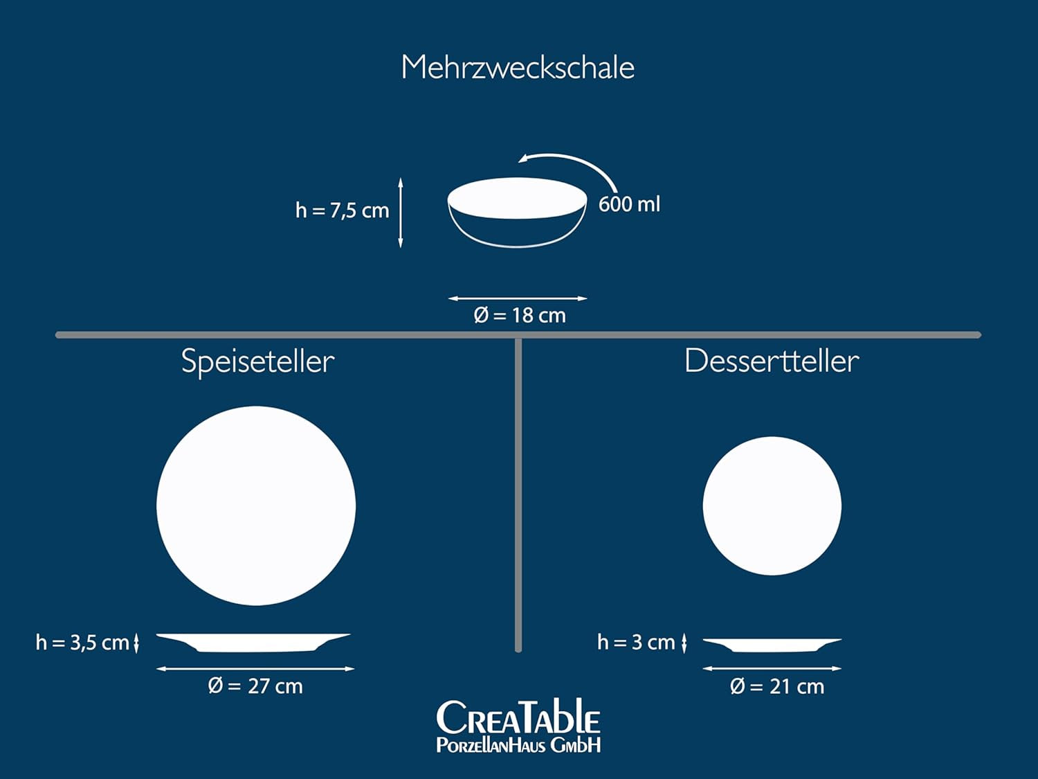 CreaTable, 24464, Série Malmö Beige, Service de table 18 pièces pour 6 personnes, Service d'assiettes en grès, Passe au lave-vaisselle et au micro-ondes, Fabrication de qualité