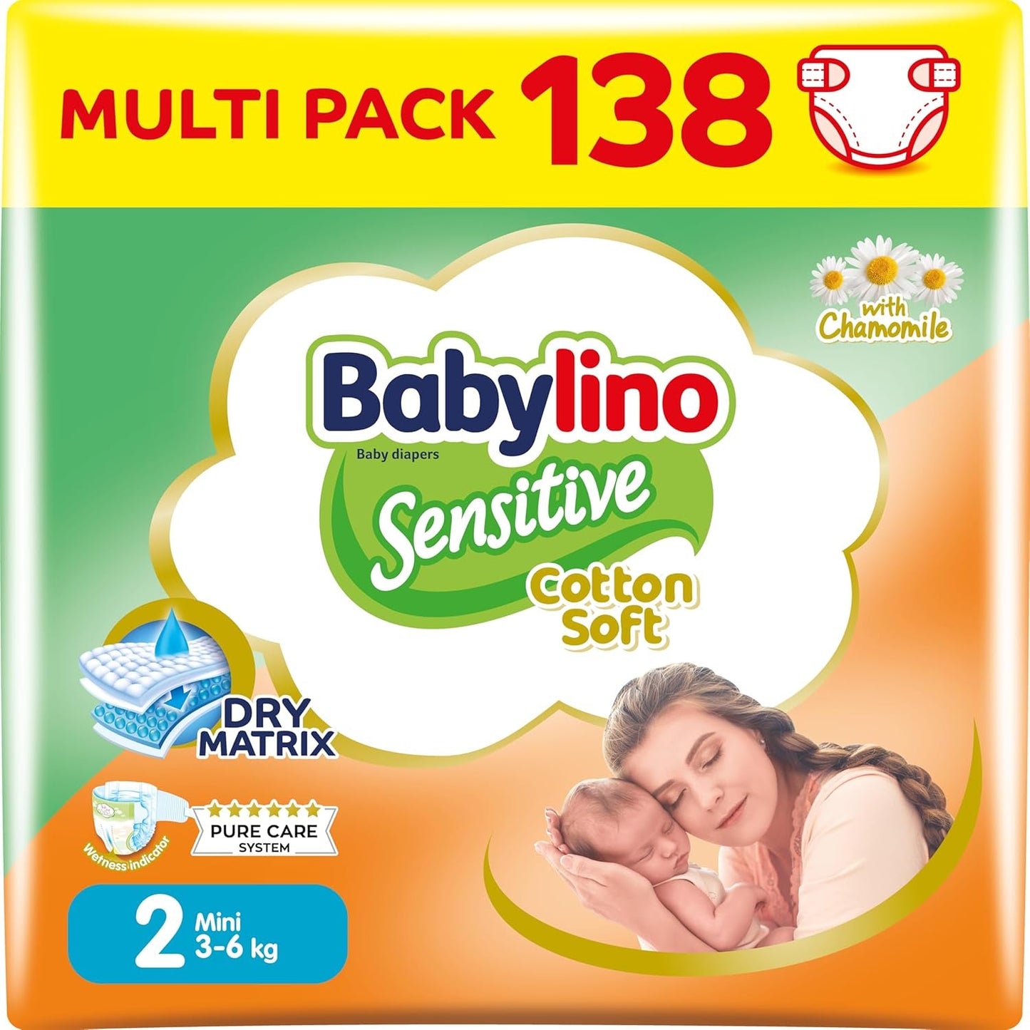Couches bébé sensibles, taille 1, nouveau-né (2-5 kg), 26 pièces
